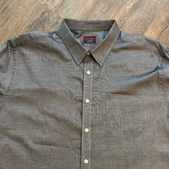 UNTUCKit Men’s Size XXL Gray Silver Casual Button Down Shirt - Picture 2 of 8